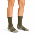 Sportsocken 39-42 aus Textilmischung Olivgrün Grau gerippt gepolstert