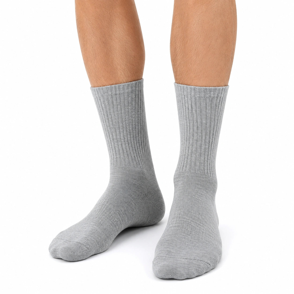 Socken Größe 35-38 aus Textilmaterial Grau mit Rippbündchen für Alltag