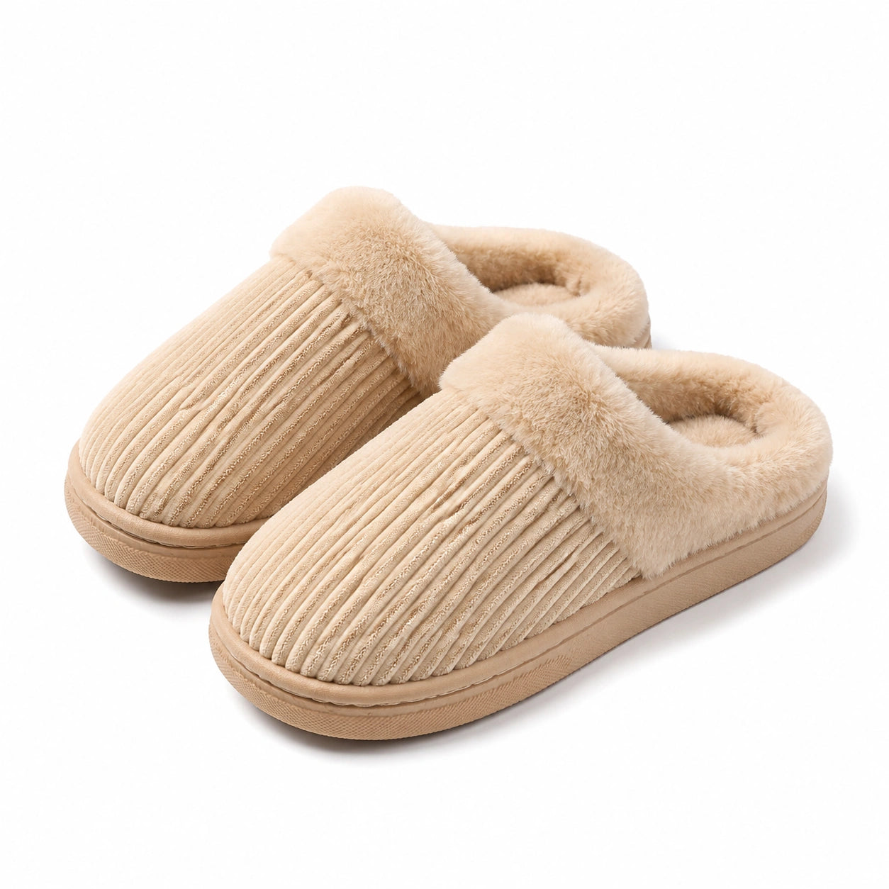 Hausschuhe Größe 38/39 Beige Textil mit Futter für Damen