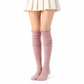 Damen Kniestrümpfe Größe 35-38 aus Textil Rosa für Alltag mit Rüschenbund