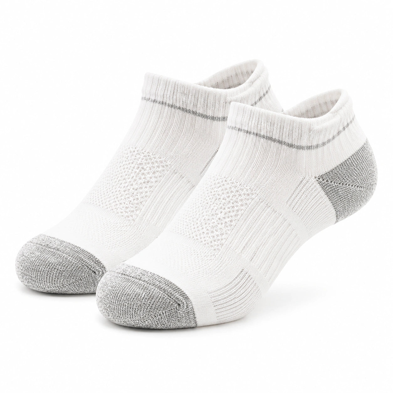 Sportsocken 39-42 Weiß Grau aus Textilstrick mit atmungsaktiver Struktur