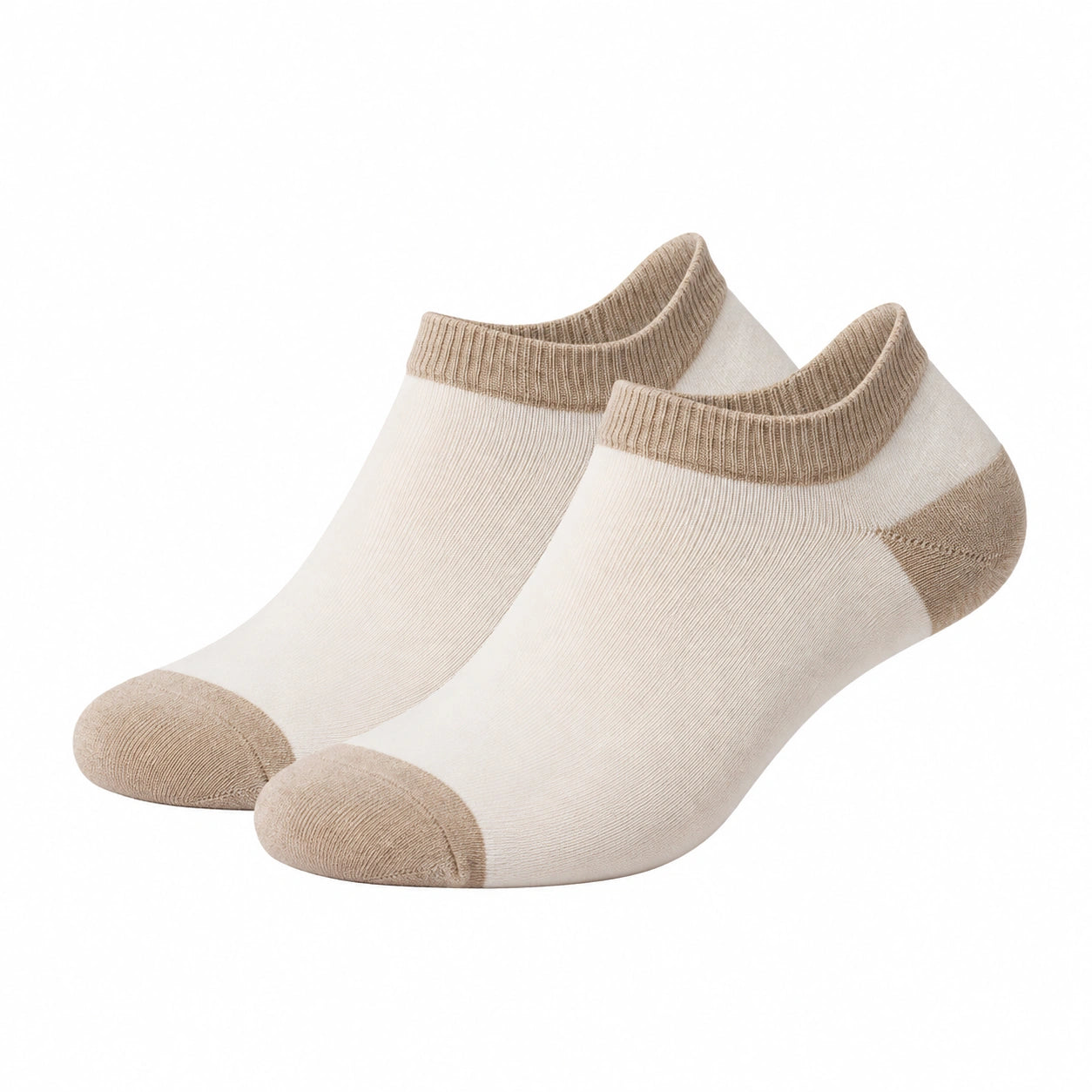 Sneakersocken 43-46 aus Textil in Creme Beige - gerippt für den Alltag