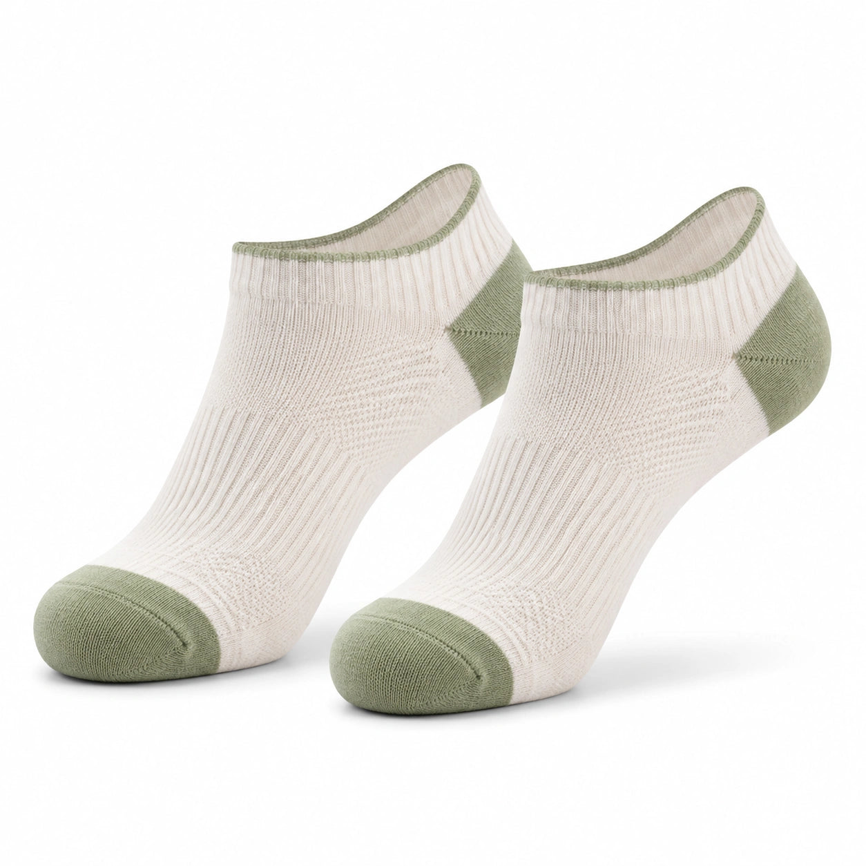 Sneakersocken Größe 43-46 Weiß Grün gerippt für Alltag und Sport