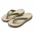 Zehensandalen Größe 40/41 aus Kunststoff Beige Olivgrün mit profilierter Sohle