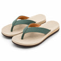 Zehentrenner Größe 40/41 mit Textilriemen in Grün Beige für Sommer